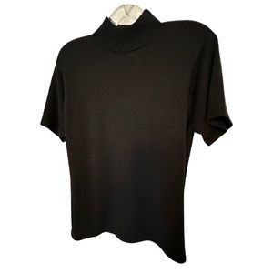 ST GERMAIN Black Silk Turtleneck, Size L